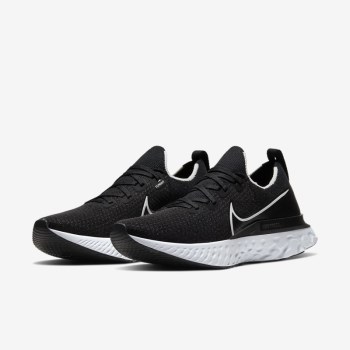 Nike React Infinity Run Flyknit - Férfi Túracipő - Fekete/Sötét Szürke/Fehér